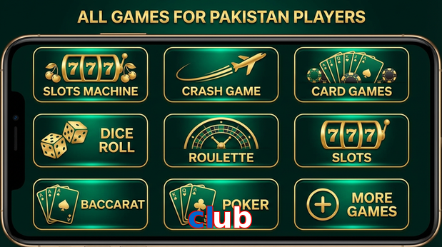 Main screen of Club games page for PK players